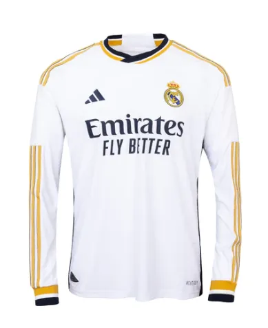 23 24 Real Madrid Home Kit Long Sleeve BATFAMILYSHOP