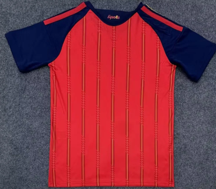 Spain 2026 home shirt (2 stars with golden patch)