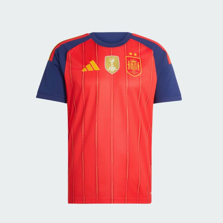 Spain 2026 home shirt (2 stars with golden patch)