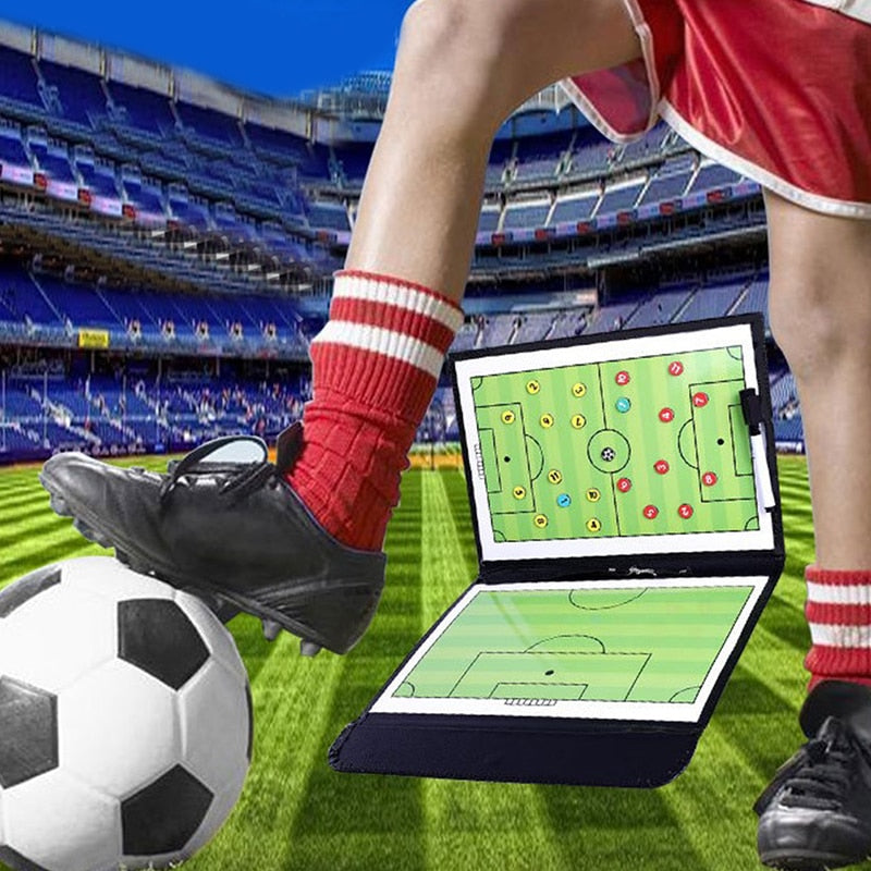 Portable Training Assistant Equipments Football Soccer Tactical Board 2.5 Fold Leather Useful Teaching Board