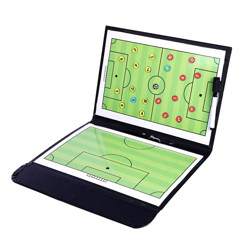 Portable Training Assistant Equipments Football Soccer Tactical Board 2.5 Fold Leather Useful Teaching Board